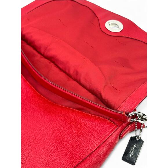 Coach Vintage Elle Red Pebbled Leather Hobo Bag - Picture 12 of 16